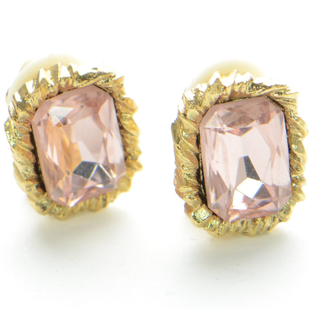 Oscar De La Renta Lintzer Goldtone Glass Crystal Stud Earrings 159$